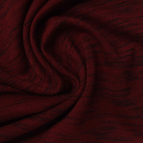 Dark Red Marl French Terry, Polyester, 190 gsm