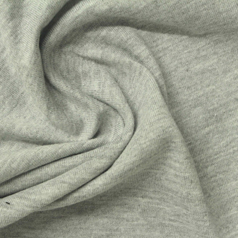 Light Grey Marl Jersey Knit, Cotton-Poly, 196 gsm