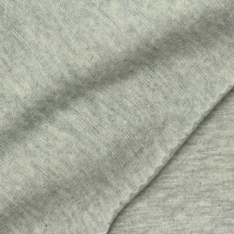 Light Grey Heather Jersey Knit, Cotton-Poly, 195 gsm