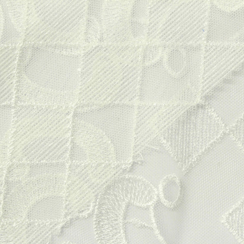 White Geometric-Diamond Knit, Polyester, 100 gsm