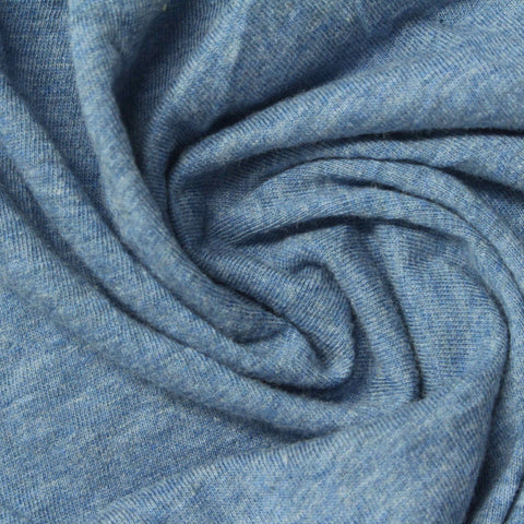 Blue Marl Jersey Knit, Cotton-Poly, 165 gsm