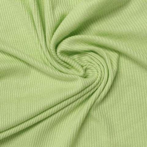 Light Green Ribbed Rib Knit, Viscose