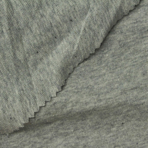 Grey Marl Rib Knit, Cotton, 180 gsm, 190 cm