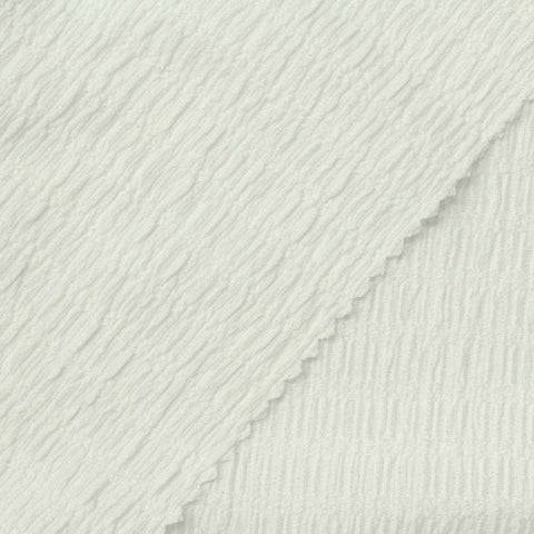 Polyester Stretch Crepe Fabric, 200 gsm, 160 cm — White