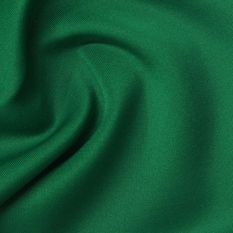 Polyester Cotton Stretch Piqué Knit Fabric, 320 gsm, 164 cm — Green