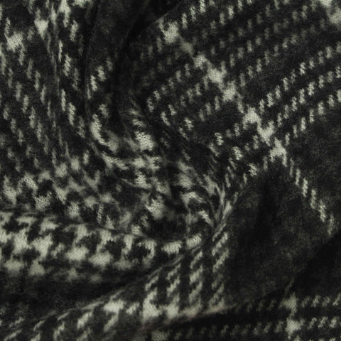 Black Plaid Jacquard, Poly-Viscose, 331 gsm