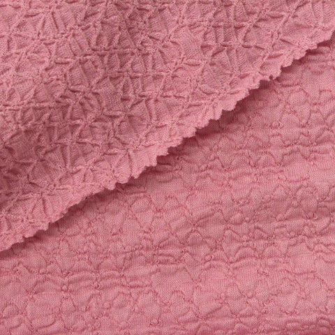 Pink Textured Jersey Knit, Poly-Cotton, 190 gsm