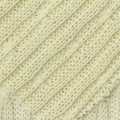 Cream Tone-on-Tone Pointelle Knit, Poly-Cotton, 300 gsm