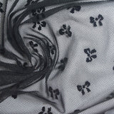 Flocked 100% Stretch Mesh Fabric, 83 gsm, 155 cm — Black — photo 1