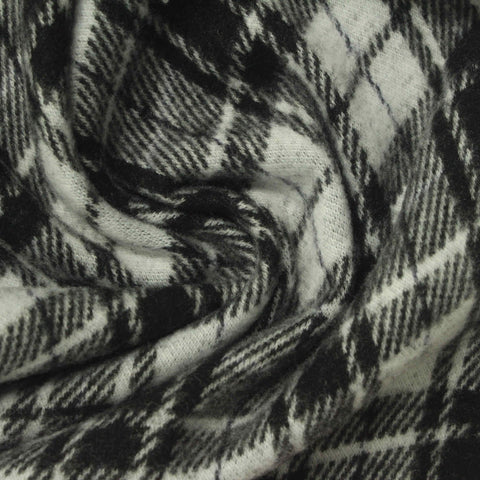 Black Plaid Jacquard, Polyester, 300 gsm, 160 cm
