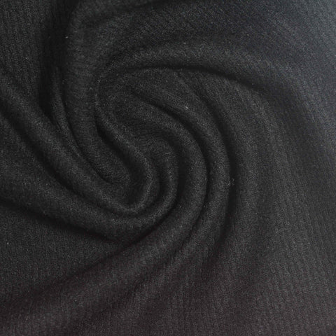 Viscose Polyester Blend Stretch Rib Knit Fabric, 290 gsm, 195 cm — Grey