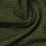 Dark Green Geometric-Hexagon Interlock Knit, Poly-Cotton — photo 1