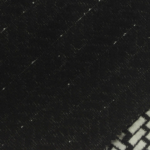 Black Herringbone Interlock Knit, Polyester
