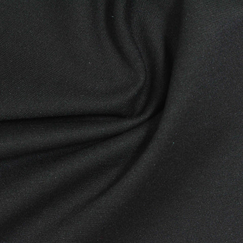 Viscose Nylon Stretch Ponte Knit Fabric, 270 gsm, 160 cm — Black, ref EF-269548