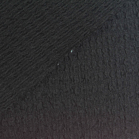 Polyester Stretch Crepe Fabric, 220 gsm, 118 cm — Black