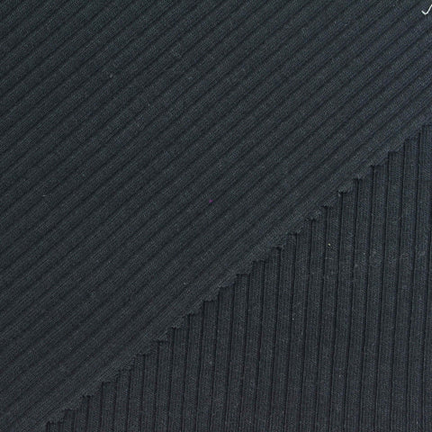 Cotton Stretch Rib Knit Fabric, 300 gsm, 110 cm — Grey