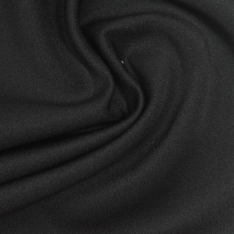 Polyester Stretch Scuba Knit Fabric, 250 gsm, 150 cm — Black