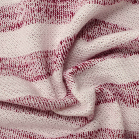 Red Diagonal-Stripe Chunky Knit, Polyester, 274 gsm