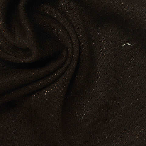Black Marl Interlock Knit, Poly-Viscose, 209 gsm