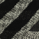 Black Horizontal-Stripe Chunky Knit, Poly-Viscose, 200 gsm, 160 cm — photo 1