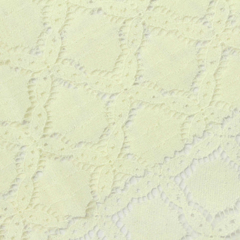 Light Yellow Diamond Lace, Cotton-Nylon