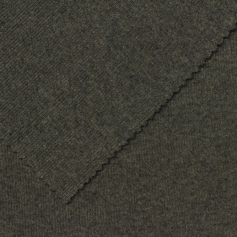 Cotton Polyester Rib Knit Fabric, 407 gsm, 144 cm — Khaki