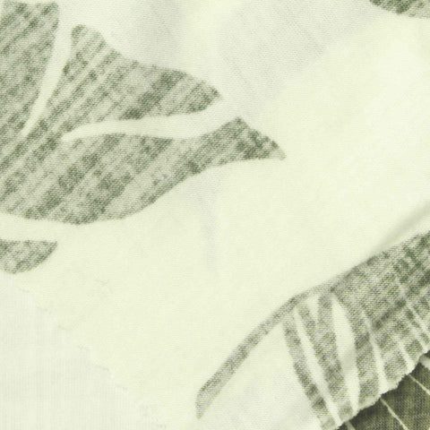 Green Tropical-Leaf Jersey Knit, Poly-Tencel Lyocell