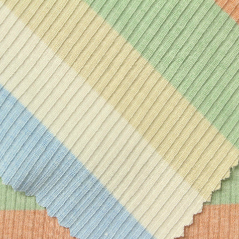Orange Horizontal-Stripe Knit, Poly-Cotton, 280 gsm