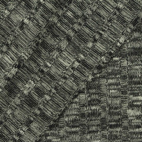 Black Marl Rib Knit, Poly-Cotton, 240 gsm