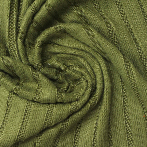 Polyester Stretch Rib Knit Fabric, 190 gsm — Green