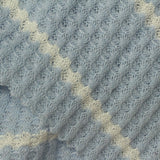 Light Blue Horizontal-Stripe Chunky Knit, Viscose-Poly — photo 1