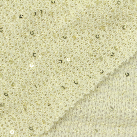 Gold Sequins Chunky Knit, Polyester