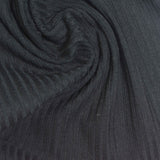 White Pinstripe Rib Knit, Poly-Viscose — photo 1