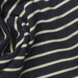Navy Horizontal-Stripe French Terry, Cotton-Poly, 240 gsm — photo 1