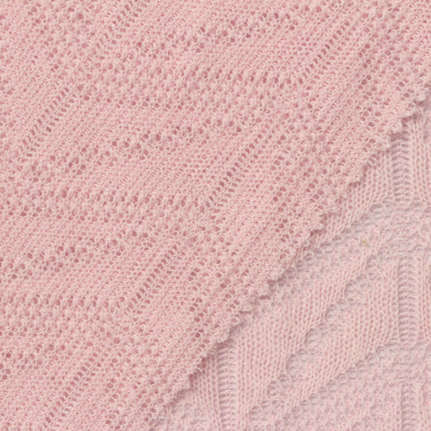 Pink Leaf Pointelle Knit, Polyester