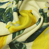 Yellow Leaves Woven, Viscose-Linen — photo 1