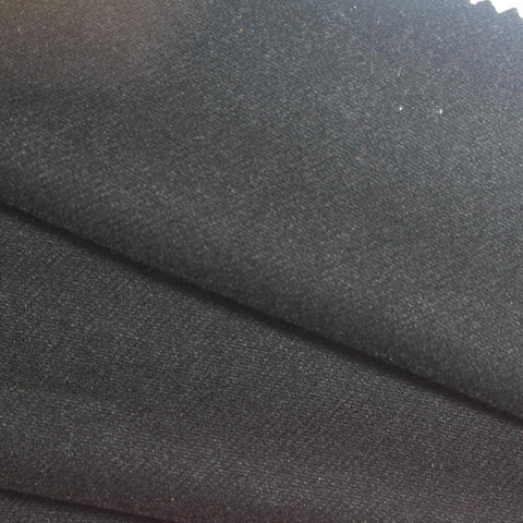 Brushed 100% Polyester Scuba Knit Fabric, 281 gsm, 164 cm — Black