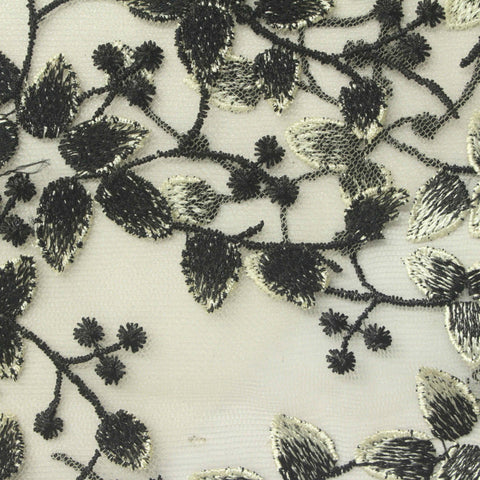 Black Floral Mesh