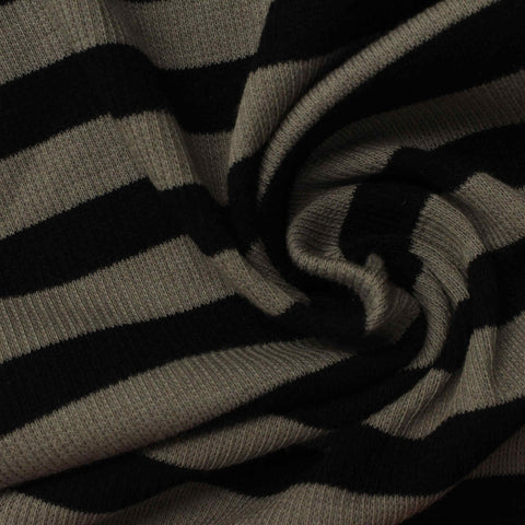Black Diagonal-Stripe Rib Knit, Cotton