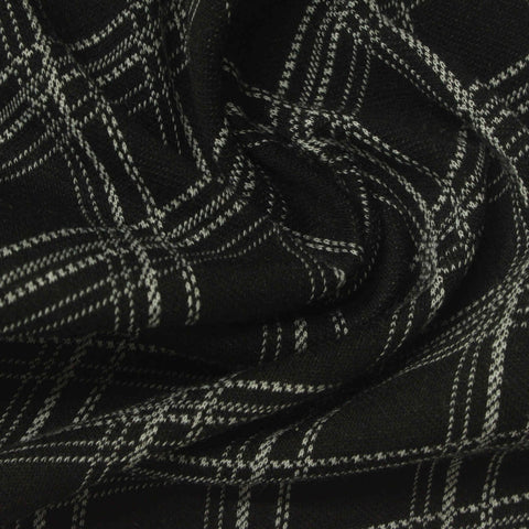 Grey Grid Interlock Knit, Polyester