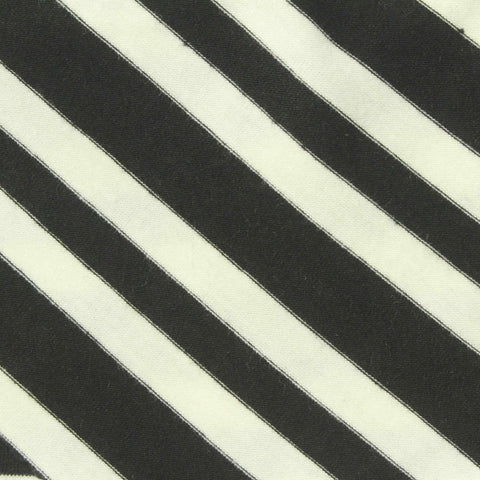 Black Horizontal-Stripe Jersey Knit, Poly-Viscose, 165 gsm, 170 cm