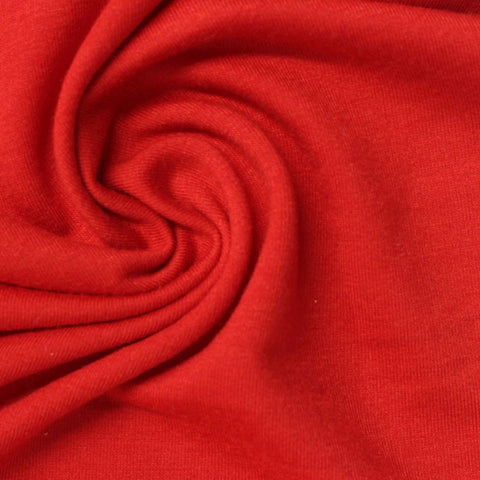 Polyester Stretch French Terry Fabric, 240 gsm, 153 cm — Red