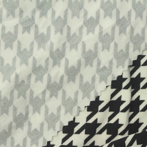 Black Houndstooth Milk Silk Knit, Polyester