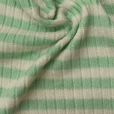 Light Green Horizontal-Stripe Rib Knit, Polyester, 200 gsm — photo 1