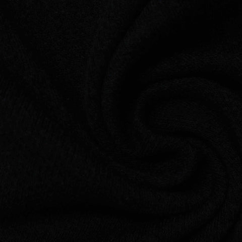 Plaid Polyester Cotton Stretch Interlock Knit Fabric, 270 gsm, 156 cm — Black