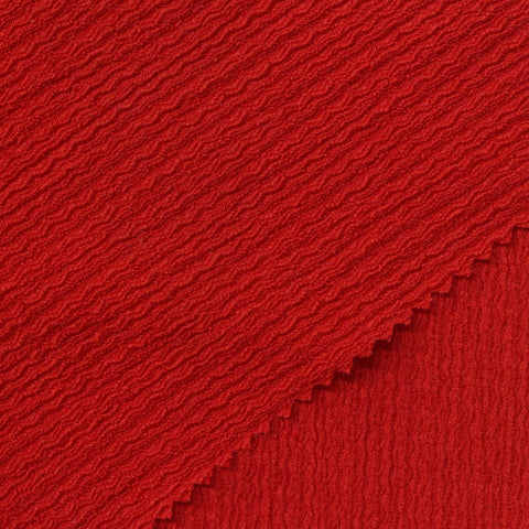 Polyester Stretch Crepe Fabric, 160 gsm, 140 cm — Red