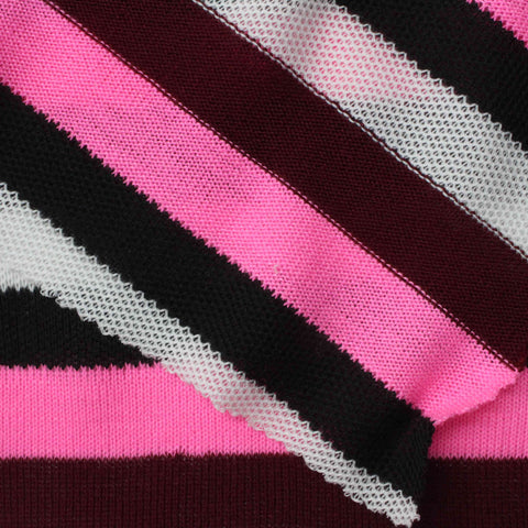 Pink Horizontal-Stripe Rib Knit