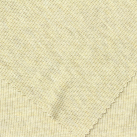 Brushed Polyester Viscose Stretch Rib Knit Fabric, 210 gsm — Yellow