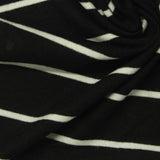 White Horizontal-Stripe Jersey Knit, Viscose, 185 gsm — photo 1