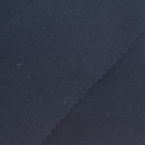 Tencel Lyocell Polyester Stretch Scuba Knit Fabric, 320 gsm, 165 cm — Navy